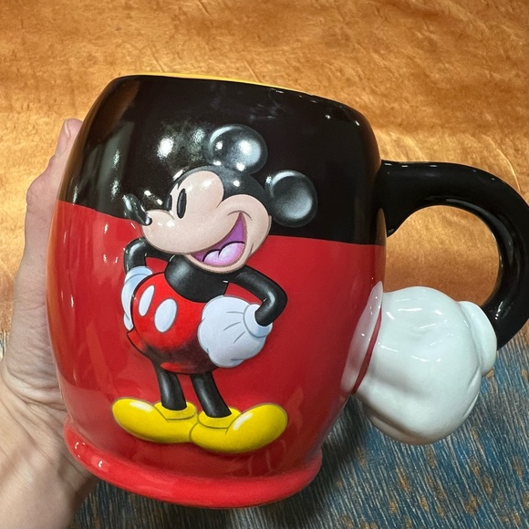 Disney Parks Mickey Mouse 3D handle arm hand pants and graphic black red - Picture 3 of 9